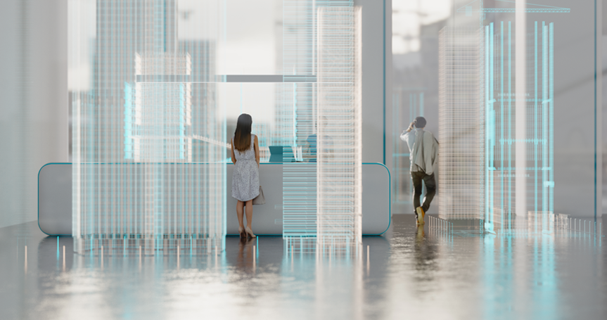 關鍵詞：數字孿生，智慧展廳，可視化交互，深圳市武智科技;描述：深圳市武智科技數字孿生解決方案中的智慧展廳，實現場景可視化交互體驗